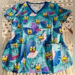 Keroppi scrub top, new with tags. Soft material & comfortable.